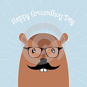 Happy Groundhog Day Vector Card