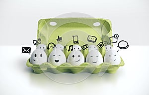 Happy group eggs smileys