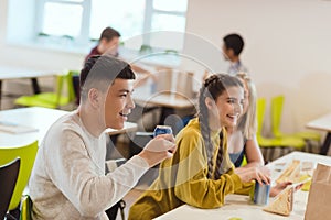 happy group of high school students