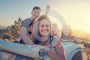 Happy group on vacations