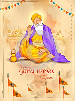 Happy Gurpurab, Guru Nanak Jayanti festival of Sikh celebration background