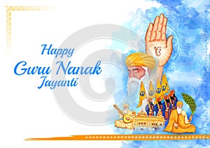 Happy Gurpurab, Guru Nanak Jayanti festival of Sikh celebration background