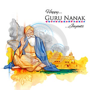 Happy Gurpurab, Guru Nanak Jayanti festival of Sikh celebration background