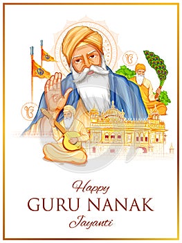 Happy Gurpurab, Guru Nanak Jayanti festival of Sikh celebration background photo