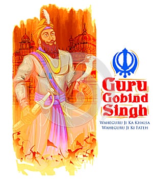 Happy Guru Gobind Singh Jayanti festival for Sikh celebration background