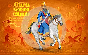 Happy Guru Gobind Singh Jayanti festival for Sikh celebration background