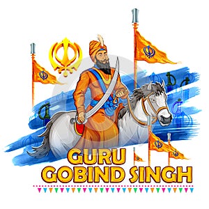 Happy Guru Gobind Singh Jayanti festival for Sikh celebration background