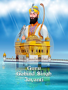 Happy Guru Gobind Singh Jayanti religious festival celebration of Sikh in Punjab India