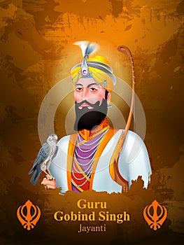 Happy Guru Gobind Singh Jayanti religious festival celebration of Sikh in Punjab India