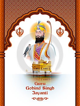 Happy Guru Gobind Singh Jayanti religious festival celebration of Sikh in Punjab India