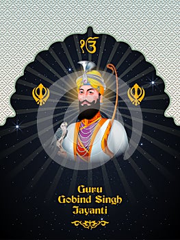 Happy Guru Gobind Singh Jayanti religious festival celebration of Sikh in Punjab India