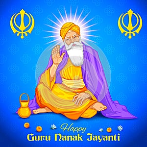 Happy Guru Nanak Jayanti festival of Sikh celebration background