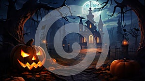 Happy hallooween backgroung flat lay composition on orange paper white pumpkins and bats