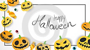 Happy halloweeen website banner poster card on white background