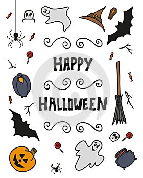 Happy Halloween background. design elements.