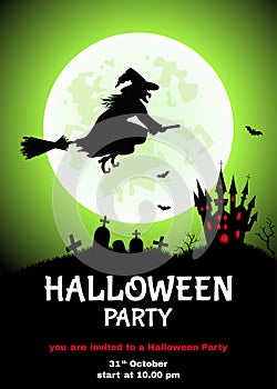 Happy Halloween background for flyer or party invitation.