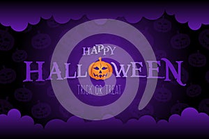 happy halloween background with happy halloween lettering vector illustration