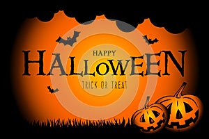 happy halloween background with happy halloween lettering vector illustration