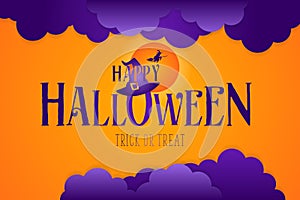 happy halloween background with happy halloween lettering vector illustration