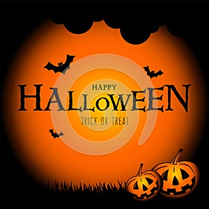 happy halloween background with happy halloween lettering vector illustration