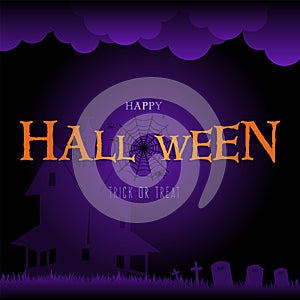 happy halloween background with happy halloween lettering vector illustration