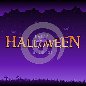 happy halloween background with happy halloween lettering vector illustration