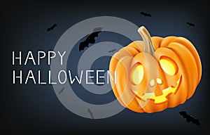 Happy halloween background or poster, pumpkin