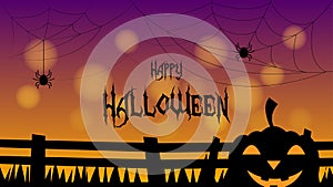 happy halloween background in silhouette style