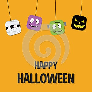 Happy Halloween Banner vector illustration.