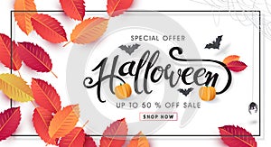 Happy Halloween banners party invitation background.Vector illustration