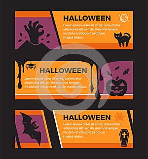 Happy Halloween banners. Set of design elements.