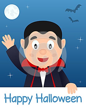 Happy Halloween Card with Dracula