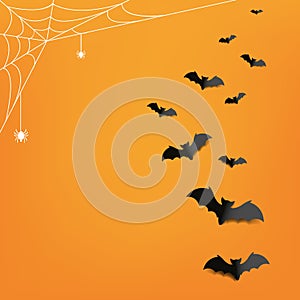 Happy Halloween Card With Orange Background