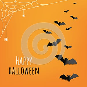 Happy Halloween Card With Orange Background