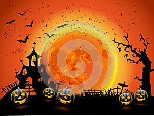 Happy Halloween Card Template, Mix of Various Spooky Creatures,