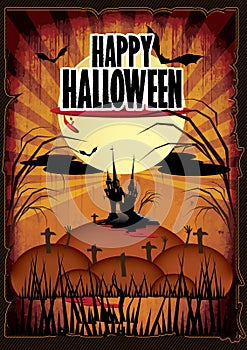 Happy halloween cartoon poster