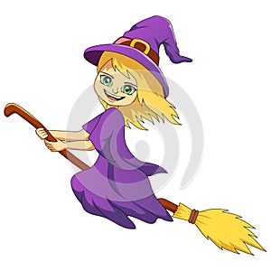 Happy halloween Cartoon witch isolated