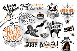 Happy Halloween celebration icon label templates