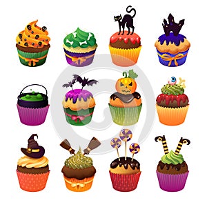 Happy Halloween cupcake set Scary sweets to