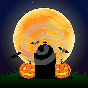 Happy Halloween Day, Bat and spider, Cute pumpkin smile spook