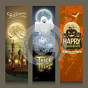 Happy Halloween day collections banner vertical design photo