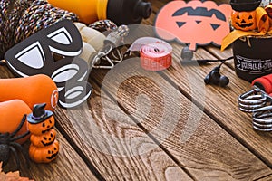 Happy Halloween day with Fitness, Exercise, Working out healthy lifestyle background concept.  Halloween healthy lifestyle