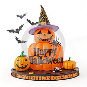 Happy Halloween decorative 3D render