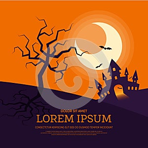 Happy halloween design element template poster background