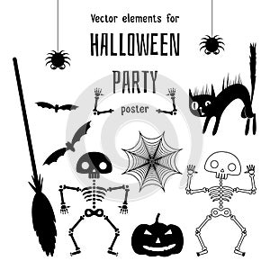 Happy Halloween design elements.