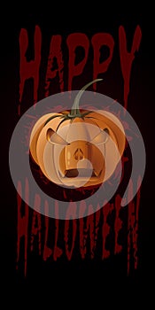 Happy Halloween design with jack o lantern