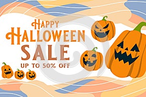 Happy halloween design for template or background