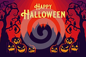 Happy halloween design for template or background