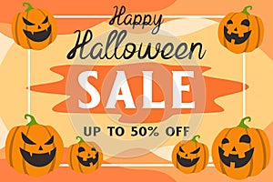 Happy halloween design for template or background photo