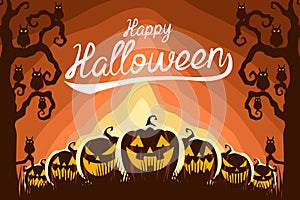 Happy halloween design for template or background photo